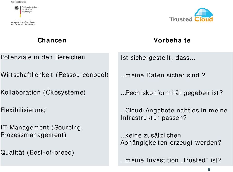 Flexibilisierung IT-Management (Sourcing, Prozessmanagement) Qualität (Best-of-breed) Cloud-Angebote