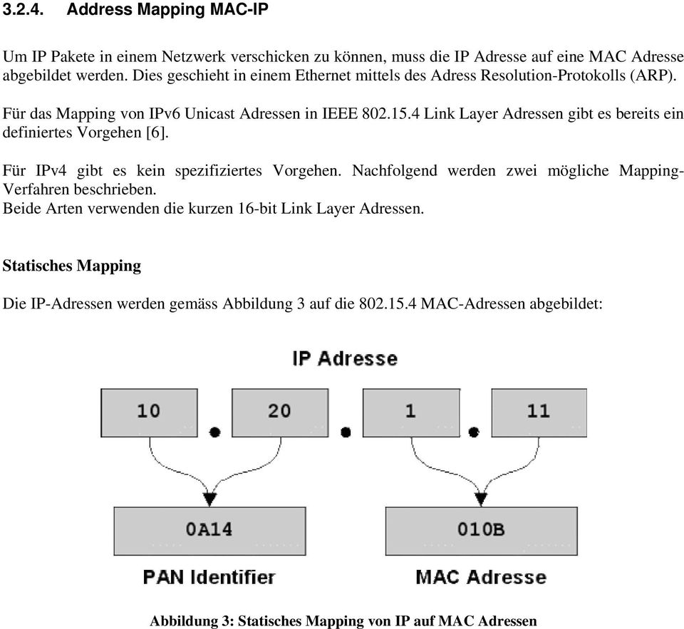 4 Link Layer Adressen gibt es bereits ein definiertes Vorgehen [6]. Für IPv4 gibt es kein spezifiziertes Vorgehen.