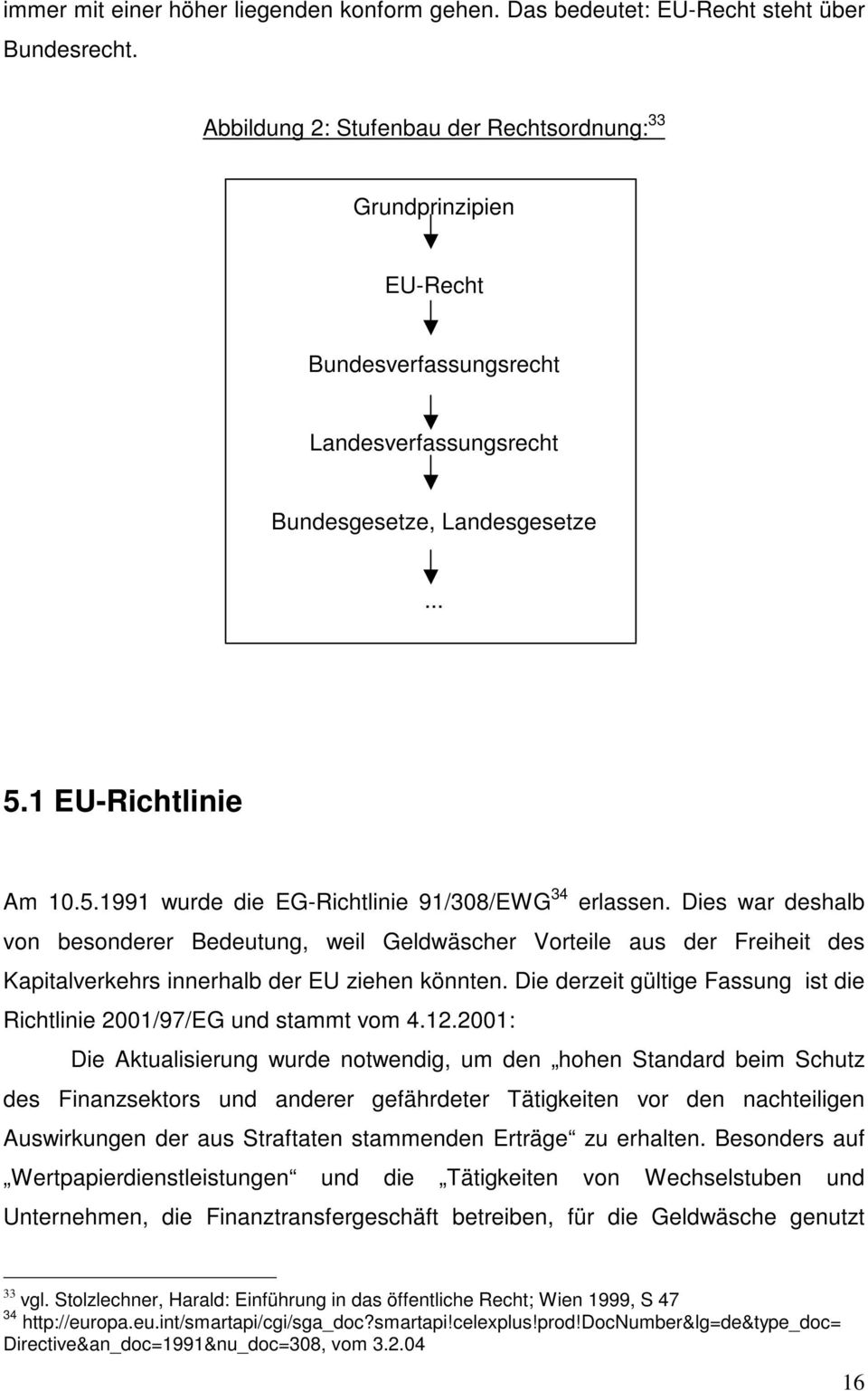 1 EU-Richtlinie Am 10.5.1991 wurde die EG-Richtlinie 91/308/EWG 34 erlassen.