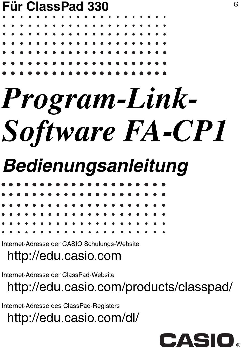 com Internet-Adresse der ClassPad-Website http://edu.casio.
