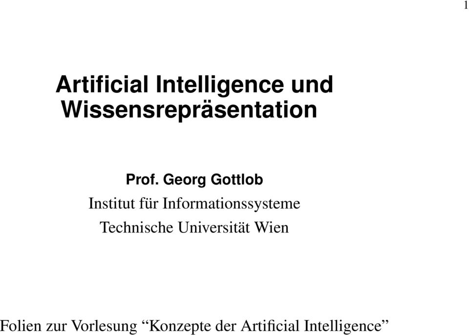 Georg Gottlob Institut für Informationssysteme