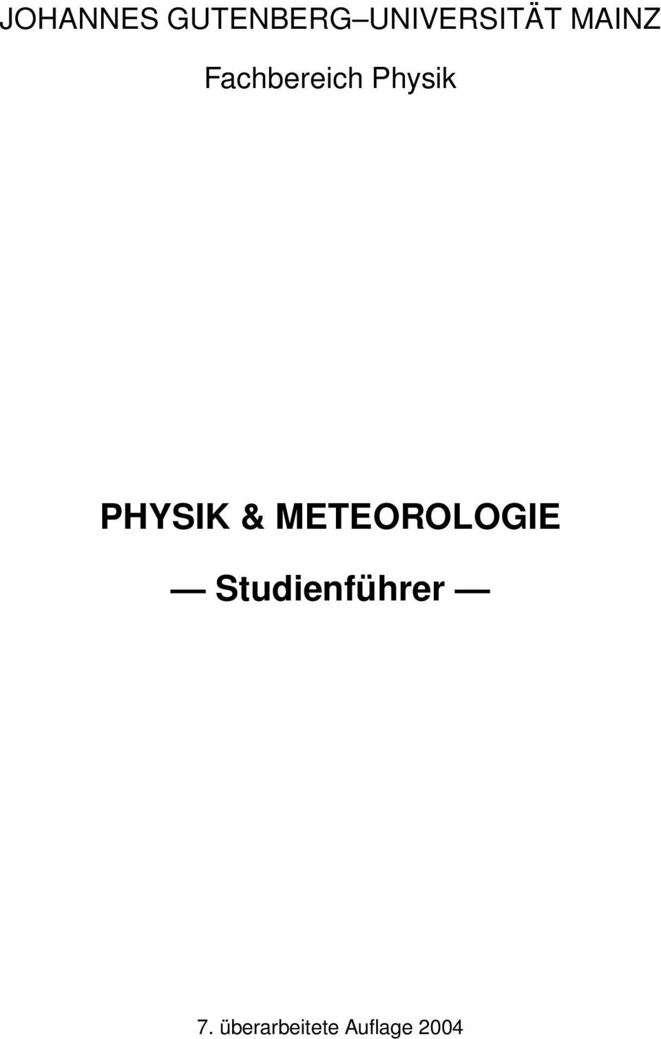 PHYSIK & METEOROLOGIE