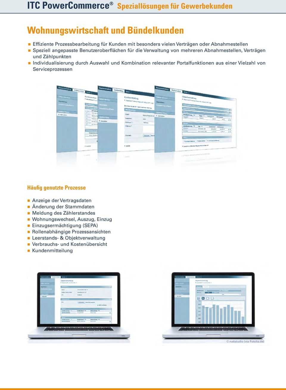 Portalfunktionen aus einer Vielzahl von Serviceprozessen Häufig genutzte Prozesse Anzeige der Vertragsdaten Änderung der Stammdaten Meldung des Zählerstandes Wohnungswechsel,