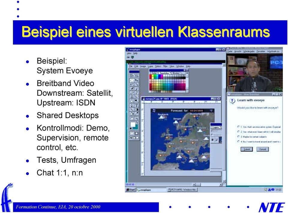Breitband Video Downstream: Satellit, Upstream: ISDN!