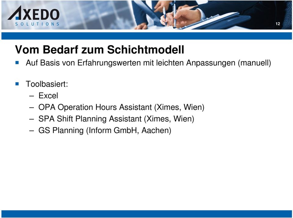 Toolbasiert: Excel OPA Operation Hours Assistant (Ximes,