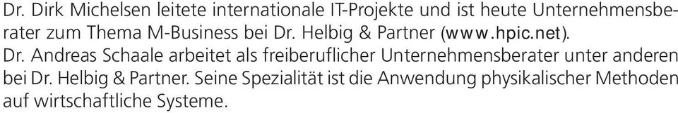 Helbig & Partner (www.hpic.net). Dr.