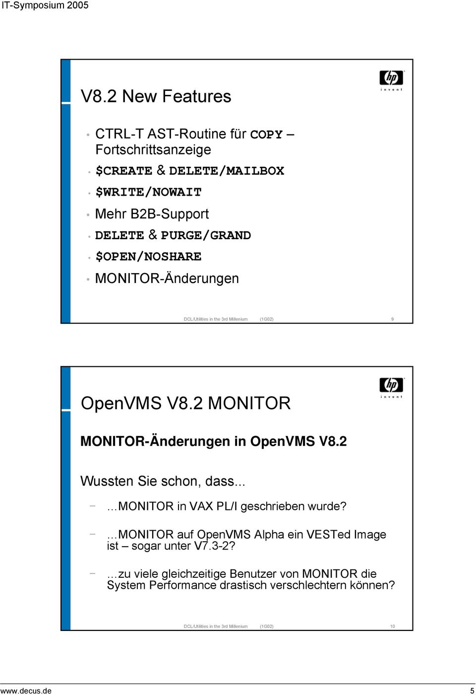 2 MONITOR MONITOR-Änderungen in OpenVMS V8.2 Wussten Sie schon, dass... MONITOR in VAX PL/I geschrieben wurde?