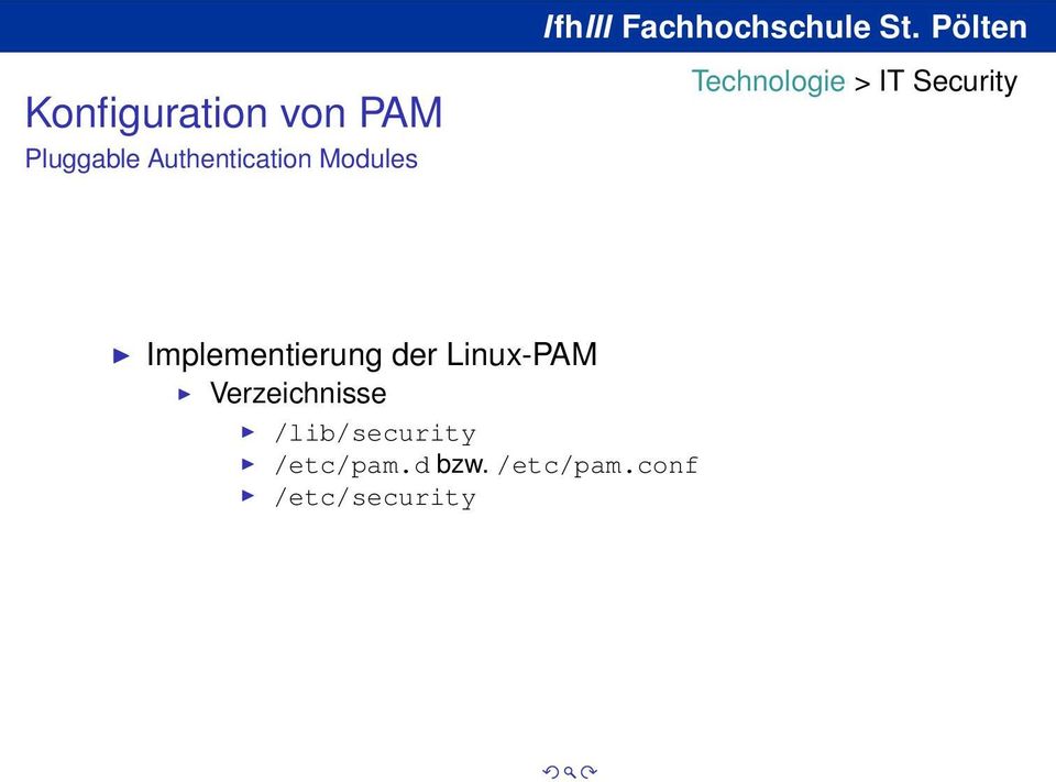 der Linux-PAM Verzeichnisse