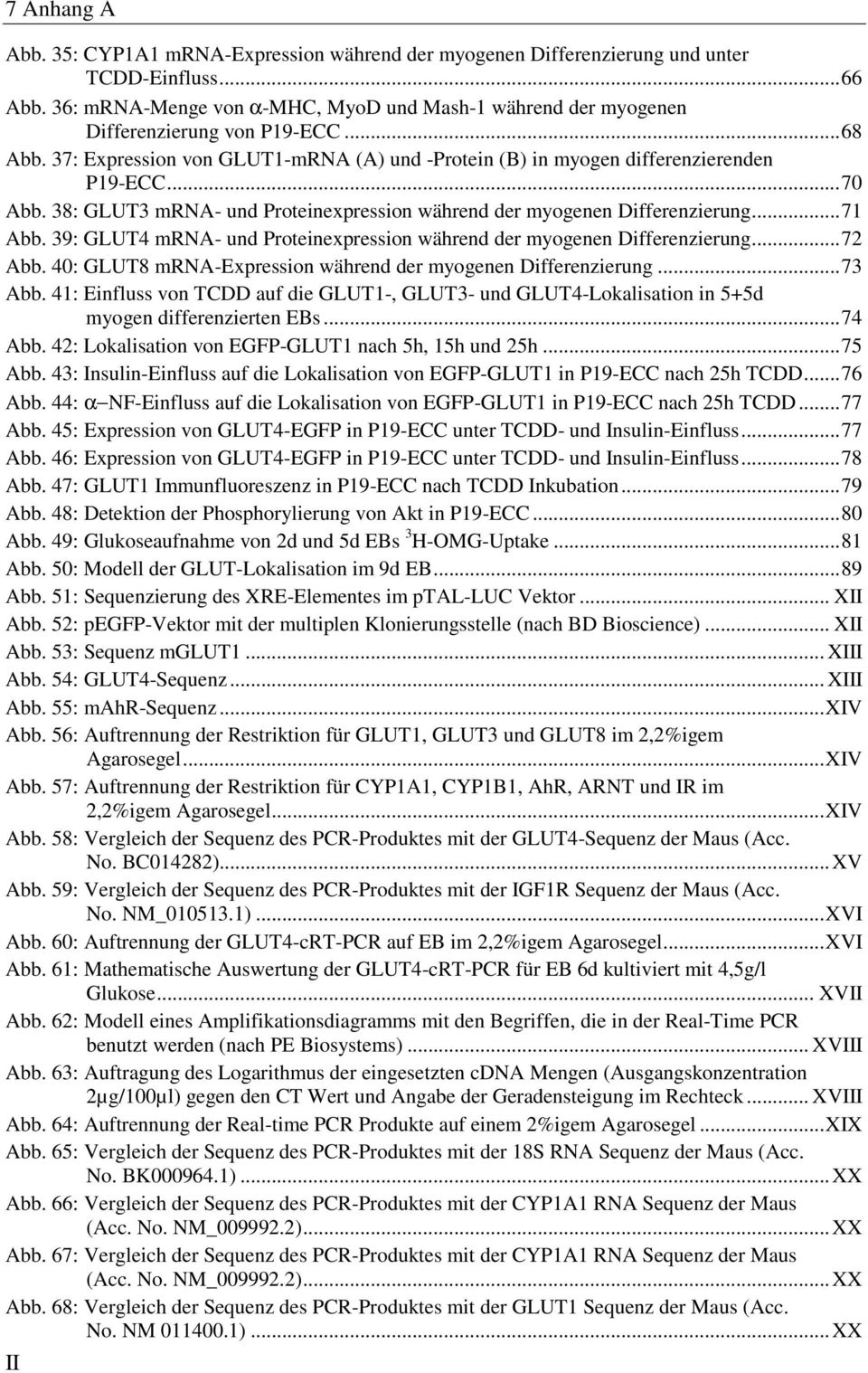 39: GLUT4 mrna- und Proteinexpression während der myogenen Differenzierung...72 Abb. 40: GLUT8 mrna-expression während der myogenen Differenzierung...73 Abb.