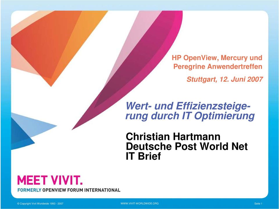 Optimierung Christian Hartmann Deutsche Post World Net IT
