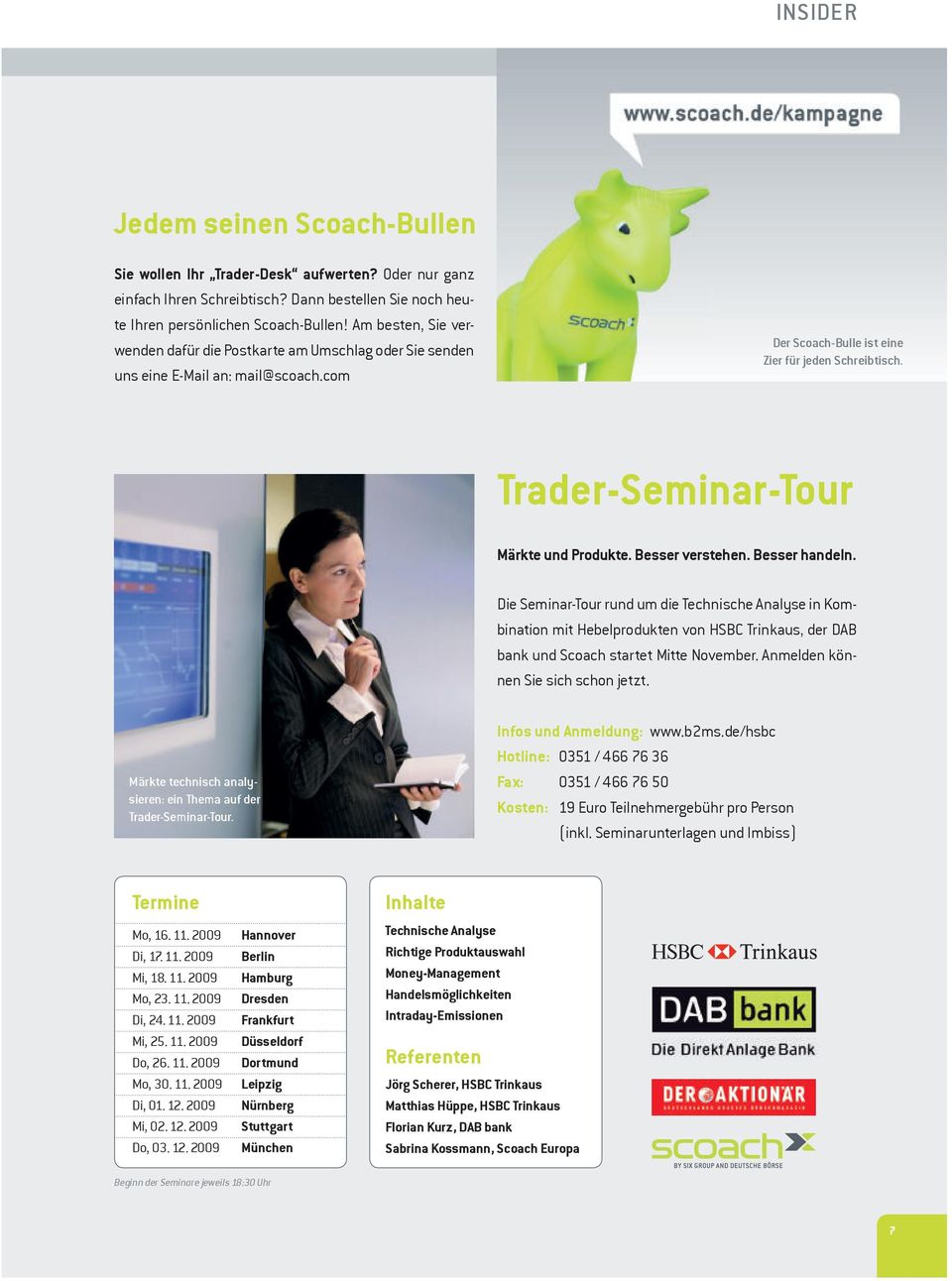 Trader-Seminar-Tour Märkte und Produkte. Besser verstehen. Besser handeln.