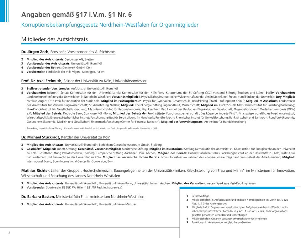 Denkwerk GmbH, Köln 5 Vorsitzender: Förderkreis der Villa Vigoni, Menaggio, Italien Prof. Dr.