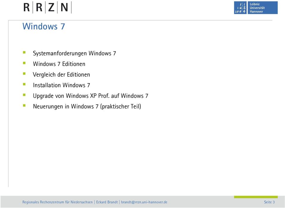 Windows 7 Upgrade von Windows XP Prof.
