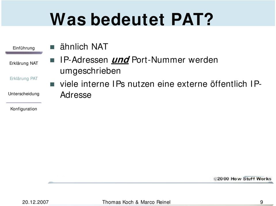 werden umgeschrieben viele interne IPs