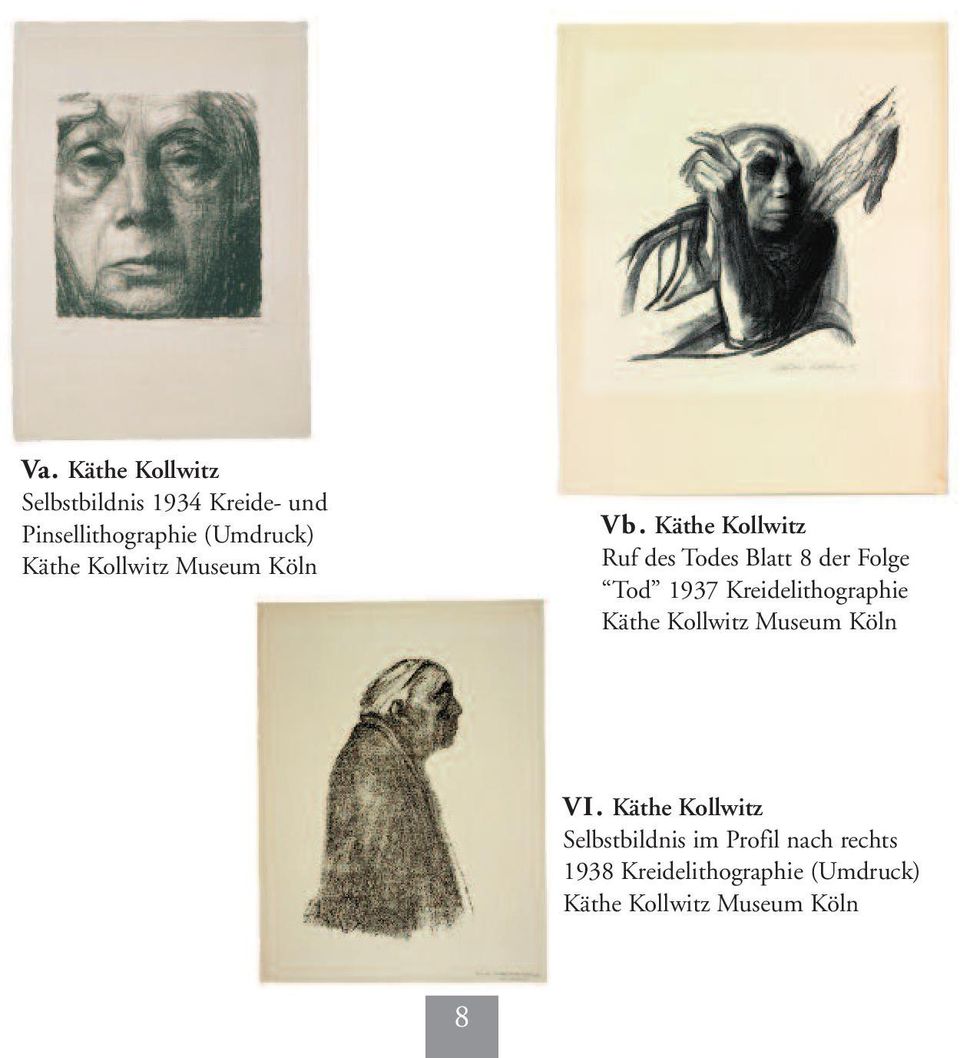 Käthe Kollwitz Ruf des Todes Blatt 8 der Folge Tod 1937 Kreidelithographie Käthe