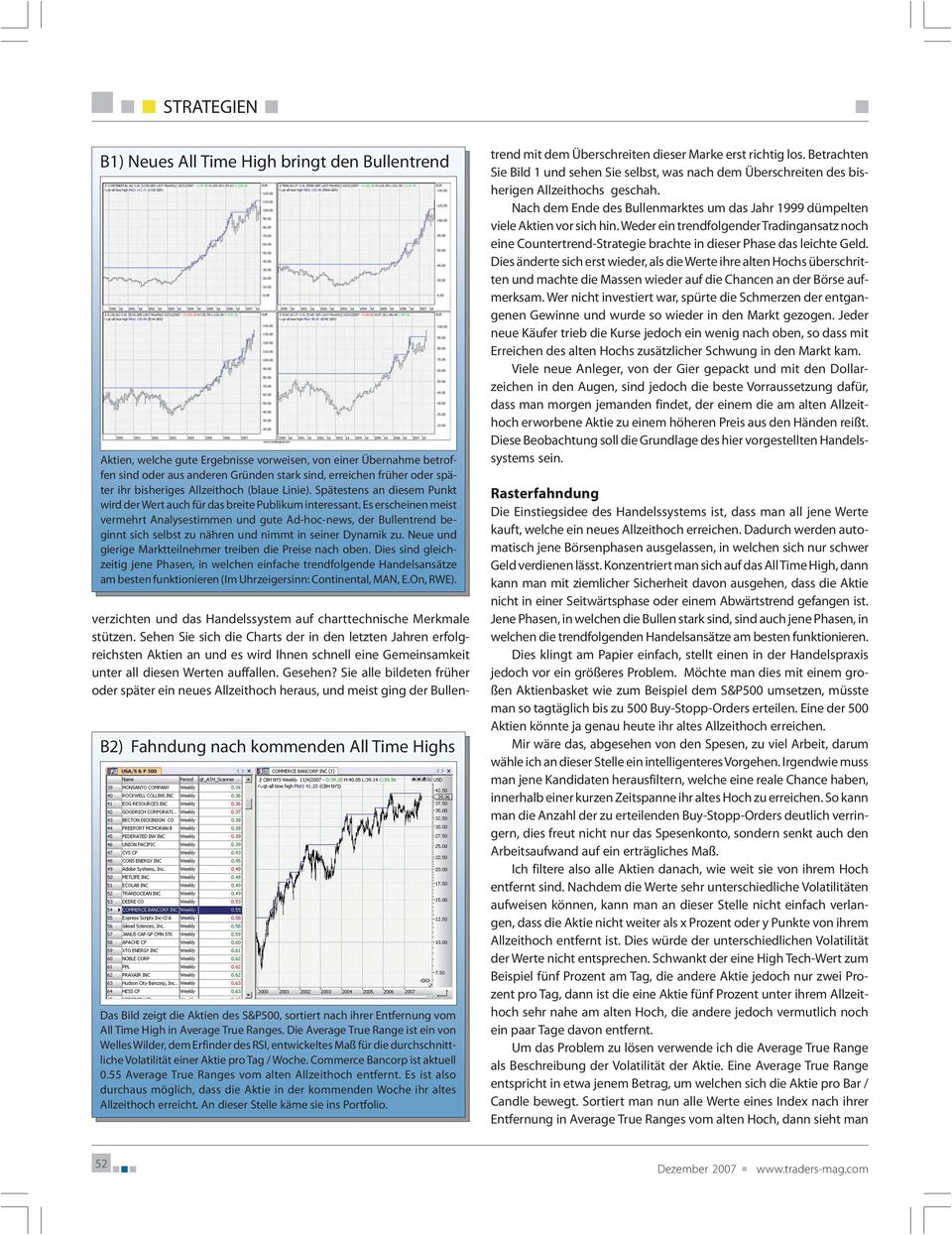 Es erscheinen meist vermehrt Analysestimmen und gute Ad-hoc-news, der Bullentrend beginnt sich selbst zu nähren und nimmt in seiner Dynamik zu.