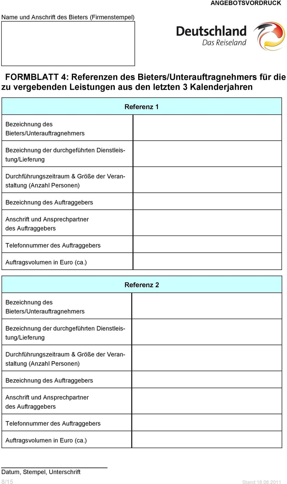 Bezeichnung des Bieters/Unterauftragnehmers Telefonnummer Referenz 2