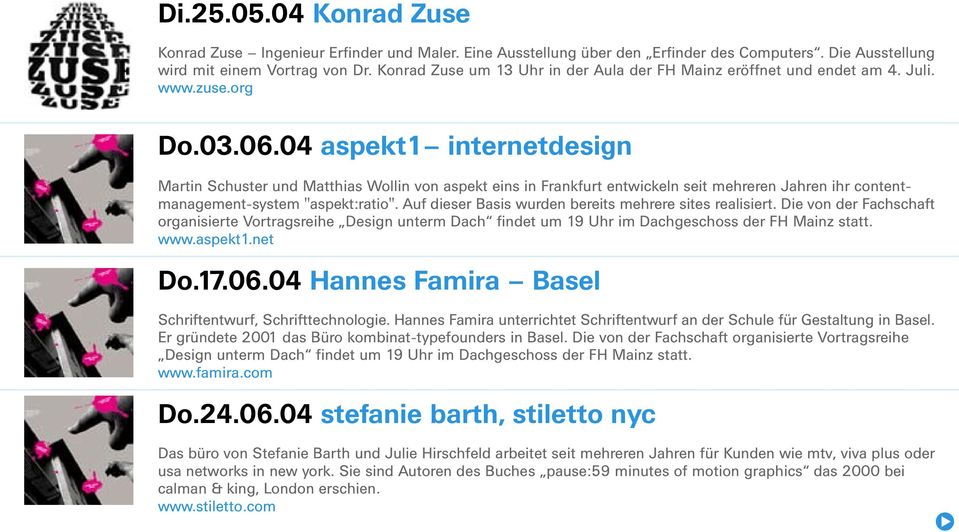 04 aspekt1 internetdesign Martin Schuster und Matthias Wollin von aspekt eins in Frankfurt entwickeln seit mehreren Jahren ihr contentmanagement-system "aspekt:ratio".