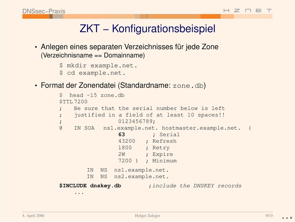 db $TTL 7200 ; Be sure that the serial number below is left ; justified in a field of at least 10 spaces!! ; 0123456789; @ IN SOA ns1.example.net.