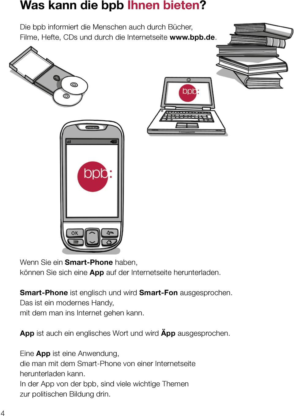 Smart-Phone ist englisch und wird Smart-Fon ausgesprochen. Das ist ein modernes Handy, mit dem man ins Internet gehen kann.