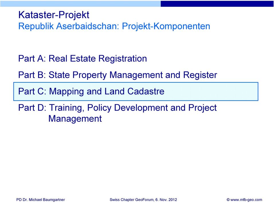 Management and Register Part C: Mapping and Land