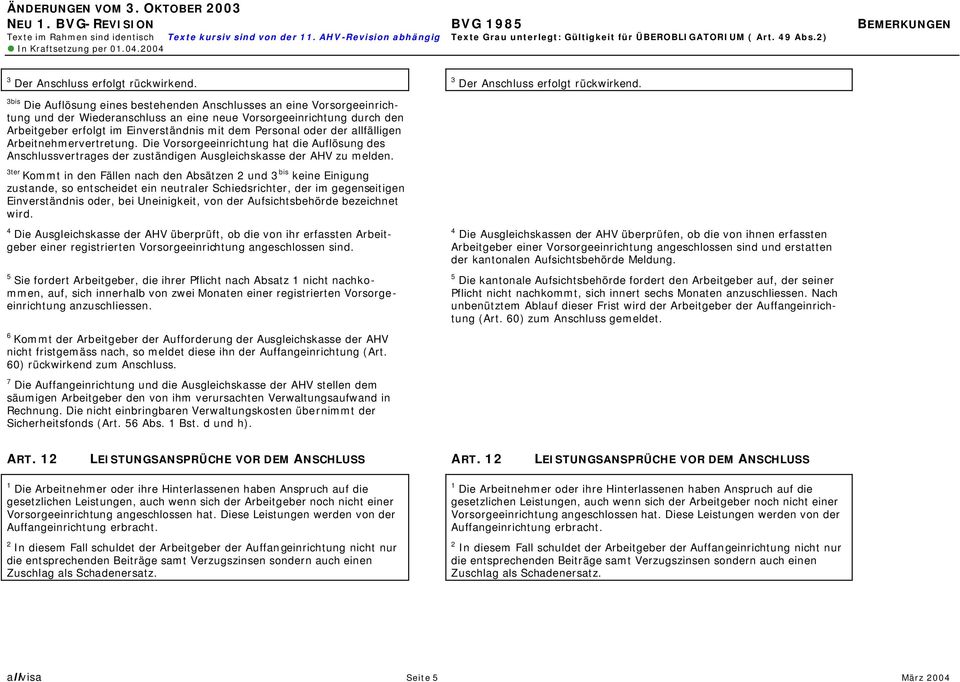 oder der allfälligen Arbeitnehmervertretung. Die Vorsorgeeinrichtung hat die Auflösung des Anschlussvertrages der zuständigen Ausgleichskasse der AHV zu melden.