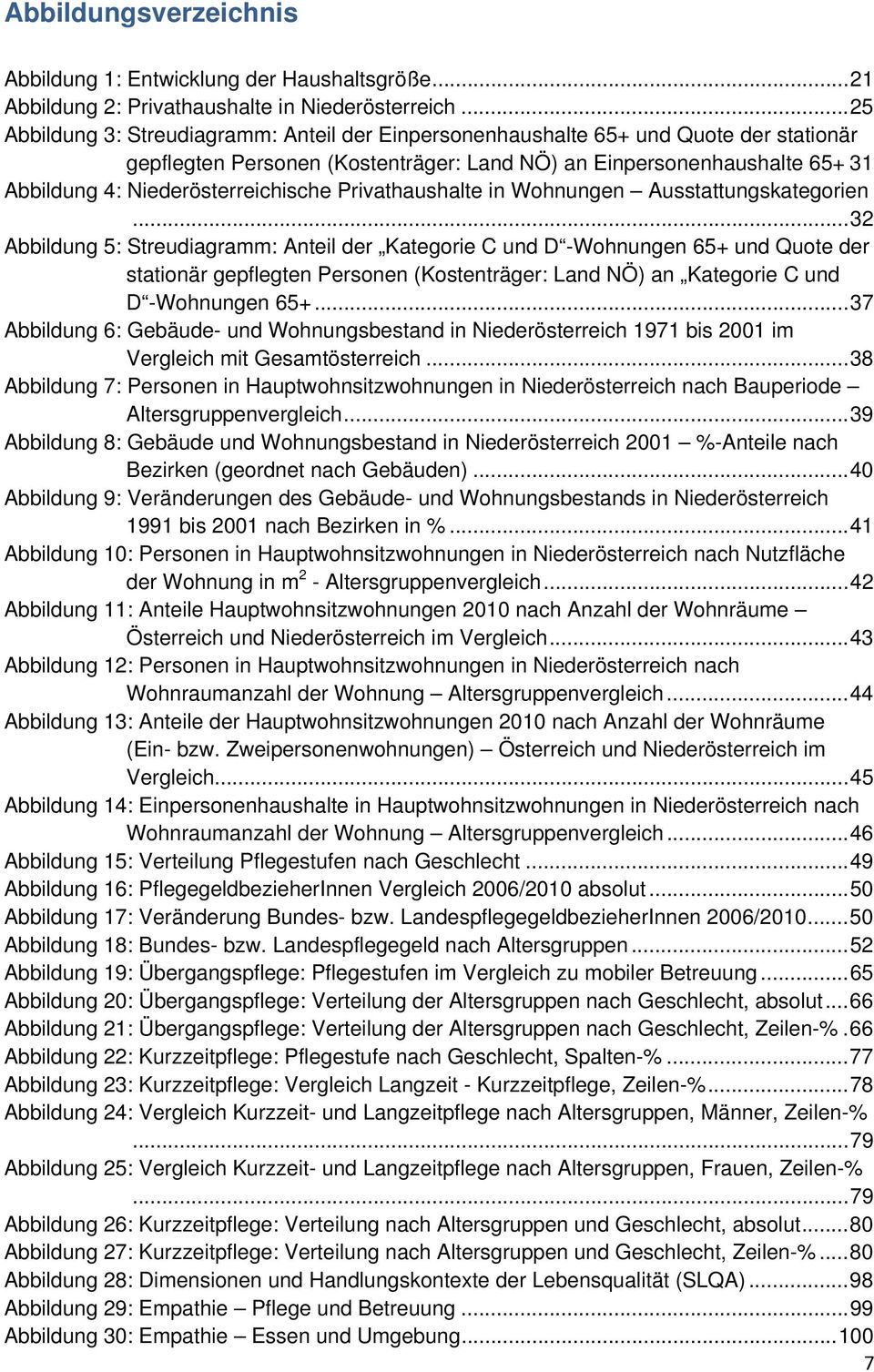 Niederösterreichische Privathaushalte in Wohnungen Ausstattungskategorien.