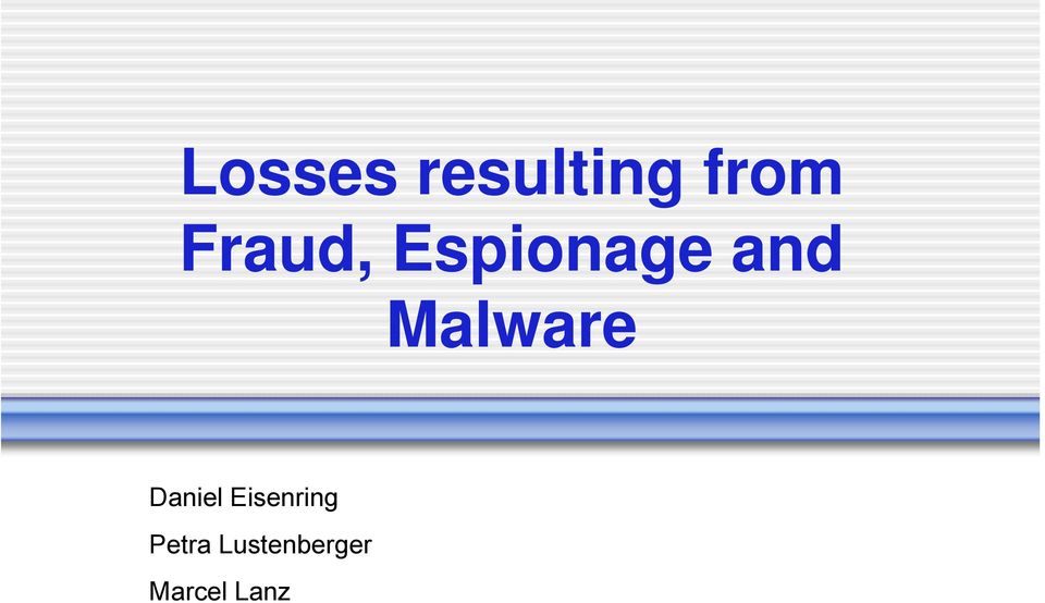 Malware Daniel Eisenring