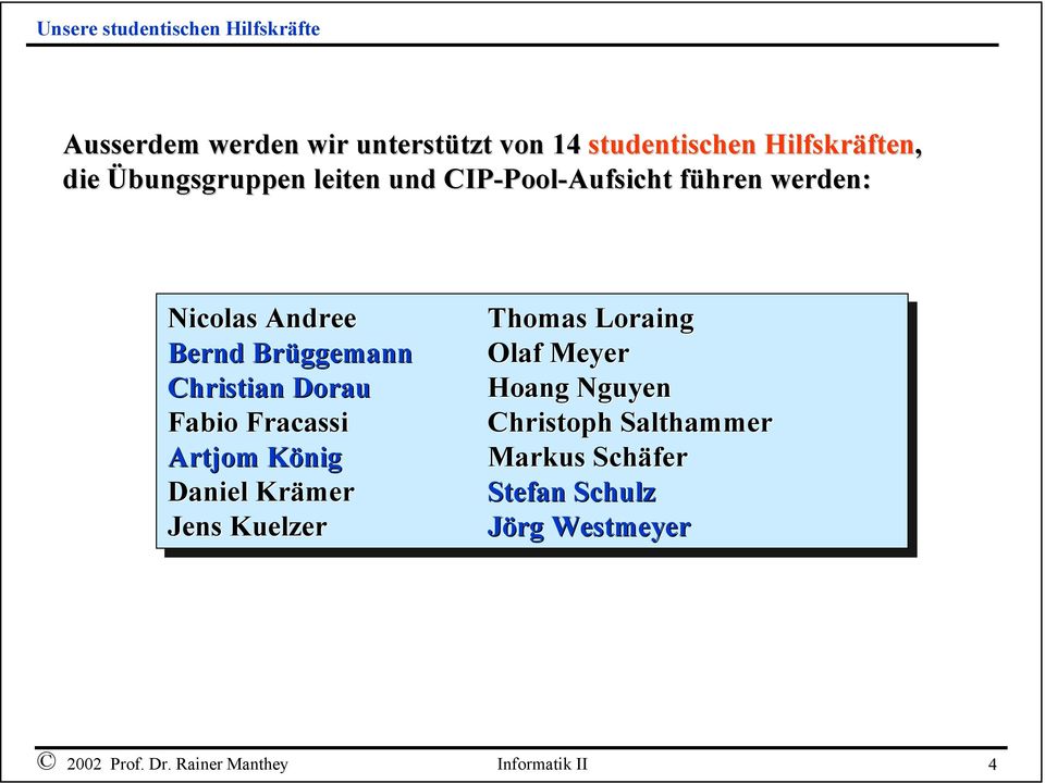 Olaf Olaf Meyer Christian Dorau Hoang Nguyen Fabio Fracassi Christoph Salthammer Artjom König Markus