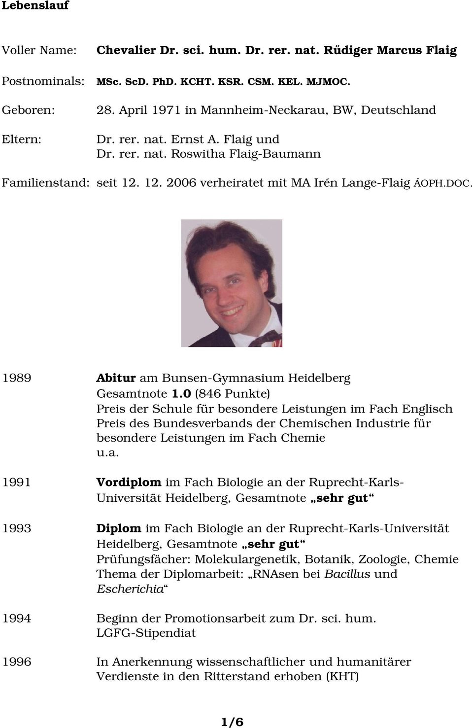 1989 Abitur am Bunsen Gymnasium Heidelberg Gesamtnote 1.