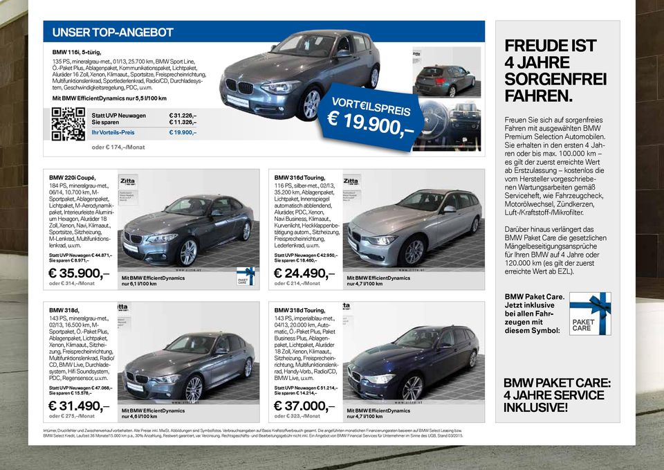 220i Coupé, 184 PS, mineralgrau-met., 06/14, 10.700 km, M- Sportpaket, Ablagenpaket, Lichtpaket, M-Aerodynamikpaket, Interieurleiste Aluminium Hexagon, Aluräder 18 Zoll, Xenon, Navi, Klimaaut.