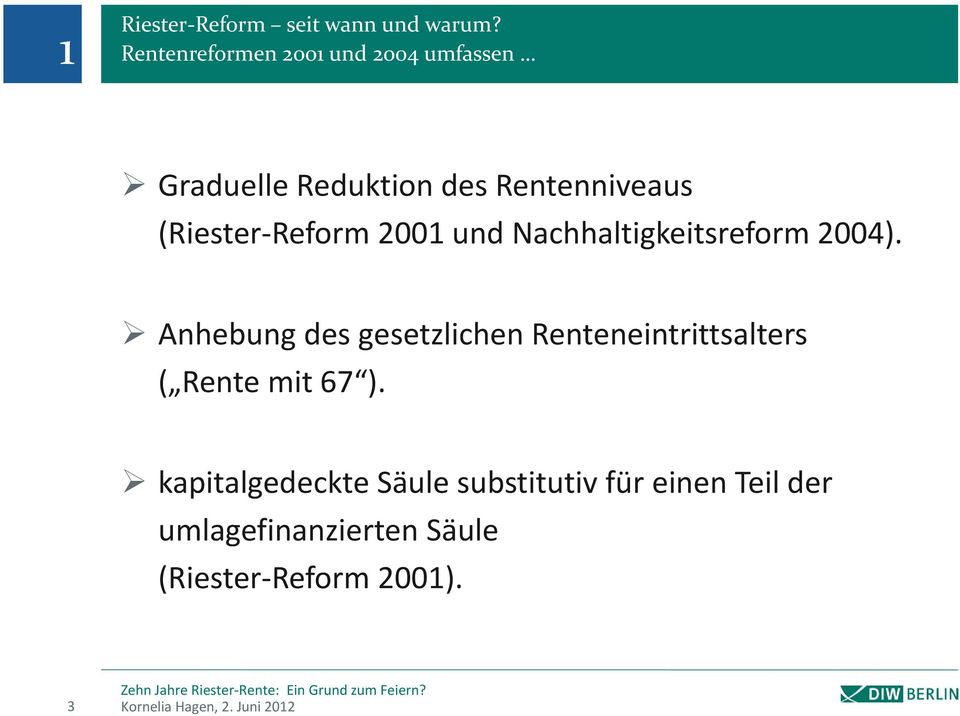 (Riester Reform 2001 und Nachhaltigkeitsreform 2004).