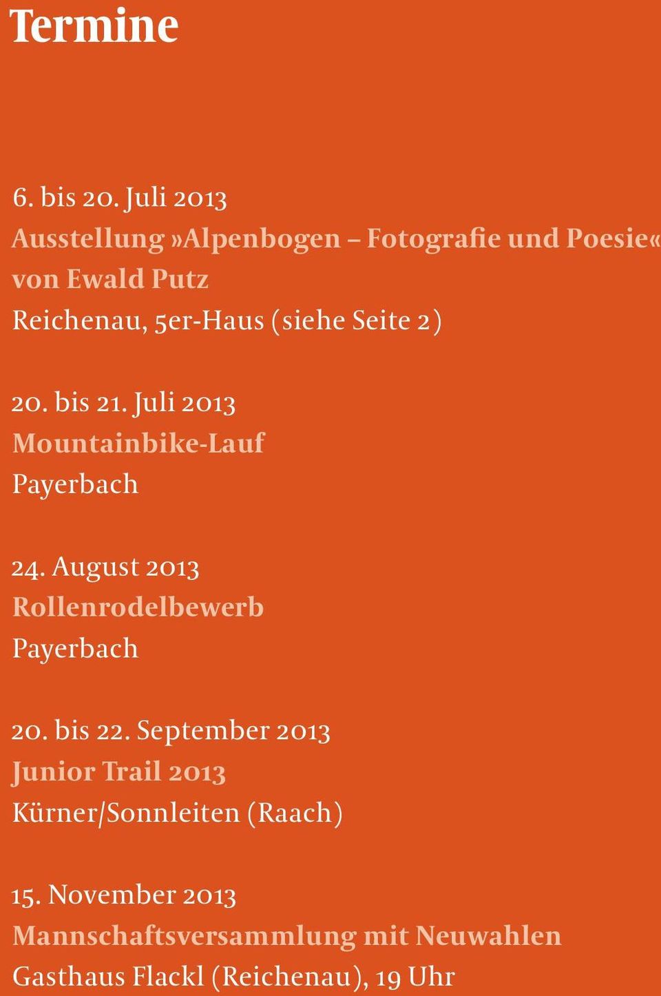 Seite 2) 20. bis 21. Juli 2013 Mountainbike-Lauf Payerbach 24.