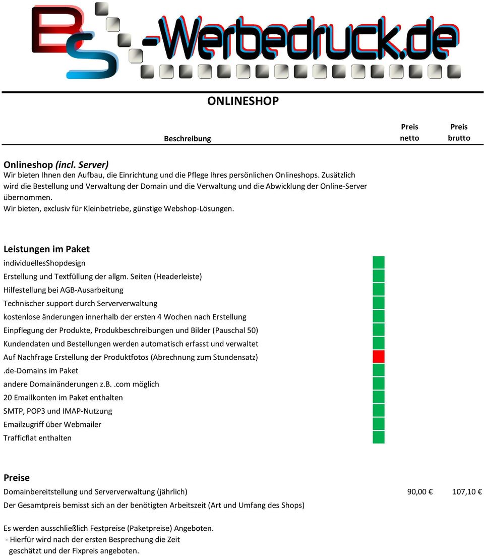 individuellesshopdesign Erstellung und Textfüllung der allgm.