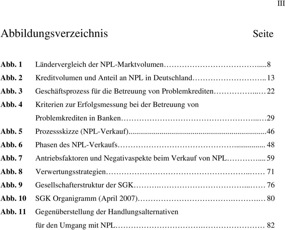 5 Prozessskizze (NPL-Verkauf)... 46 Abb. 6 Phasen des NPL-Verkaufs... 48 Abb. 7 Antriebsfaktoren und Negativaspekte beim Verkauf von NPL... 59 Abb.