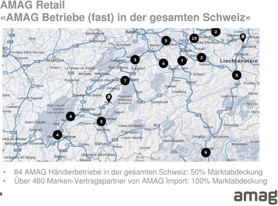 Schweiz: 50% Marktabdeckung Über 460