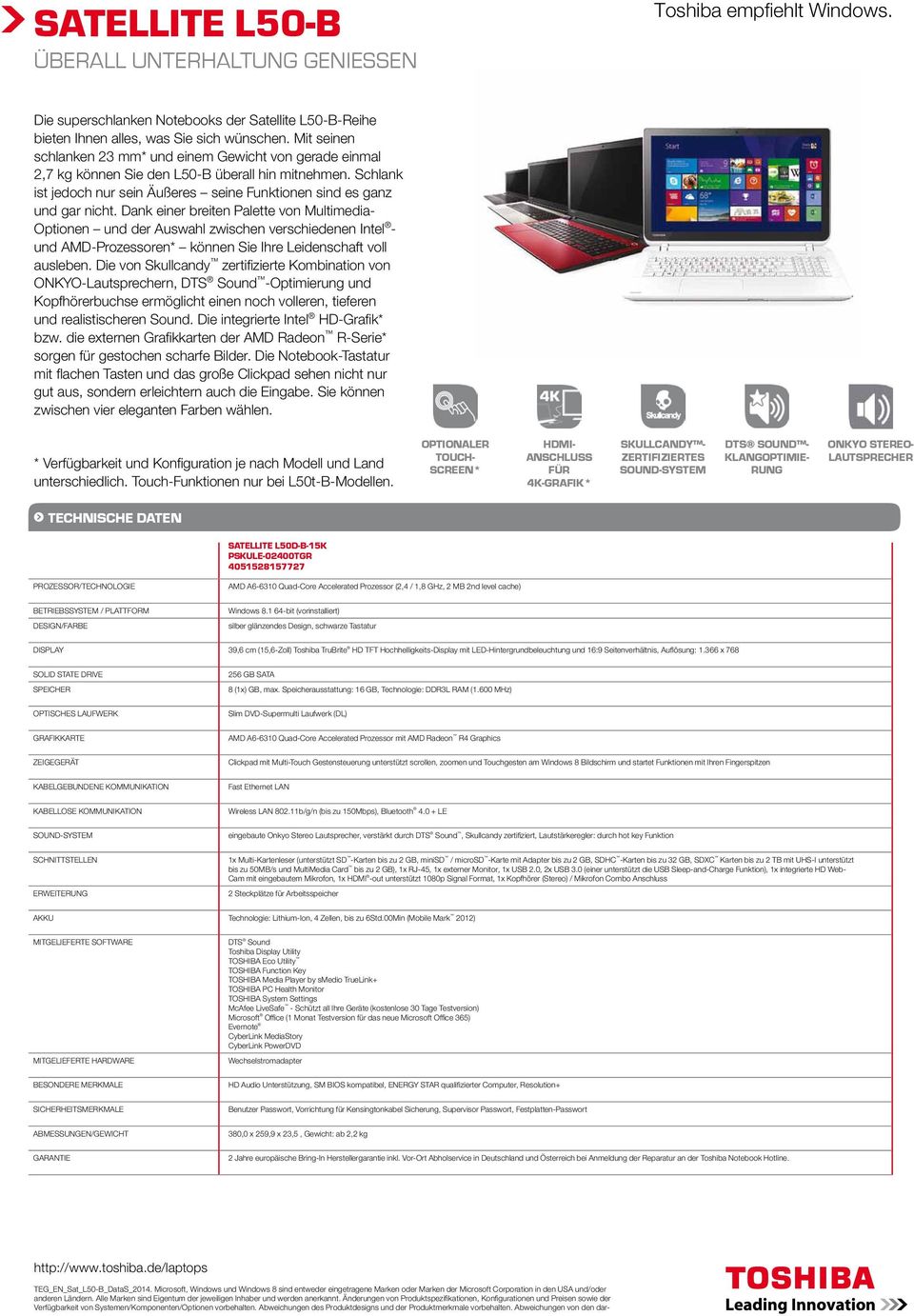 schwarze Tastatur SOLID STATE DRIVE 256 GB SATA AMD A6-6310 Quad-Core Accelerated Prozessor mit AMD Radeon R4 Graphics eingebaute Onkyo Stereo Lautsprecher, verstärkt durch, Skullcandy zertiiziert,