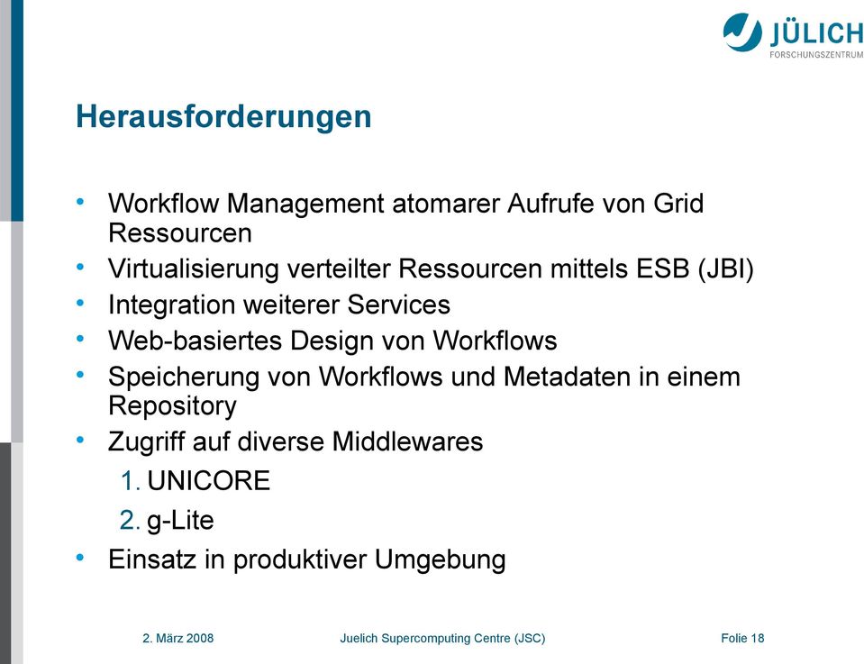 Web-basiertes Design von Workflows Speicherung von Workflows und Metadaten in einem