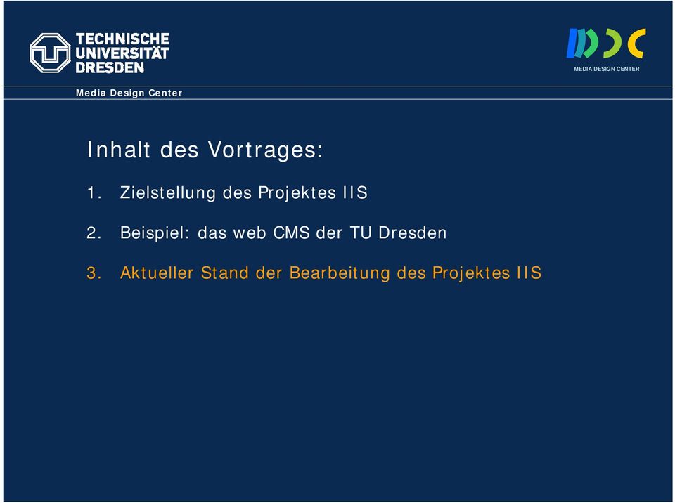 Beispiel: das web CMS der TU Dresden