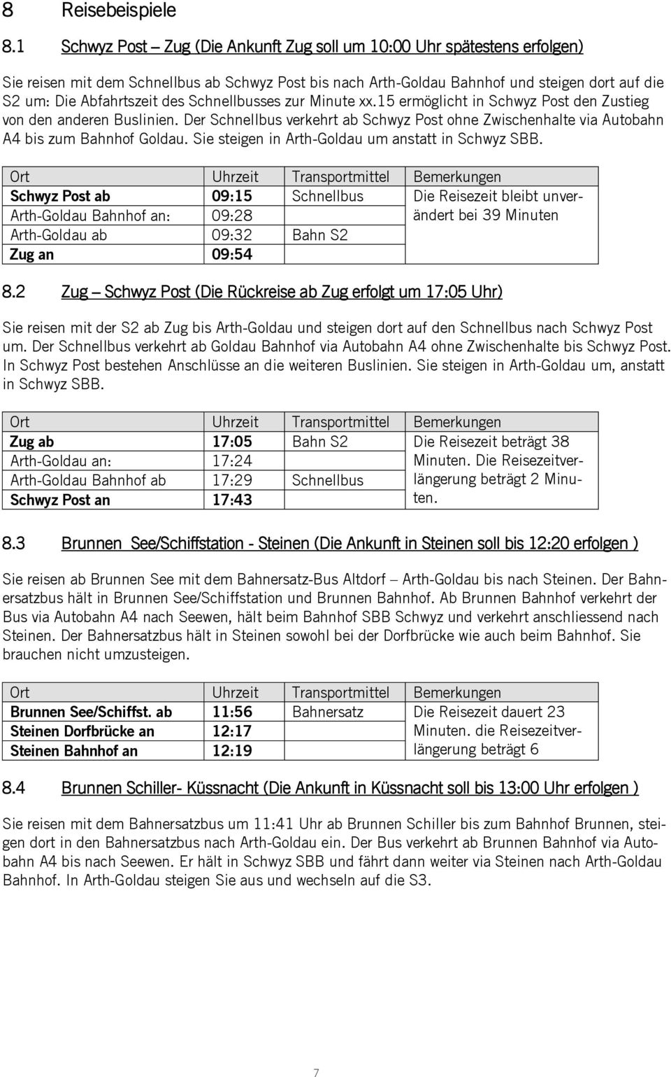 des Schnellbusses zur Minute xx.15 ermöglicht in Schwyz Post den Zustieg von den anderen Buslinien. Der Schnellbus verkehrt ab Schwyz Post ohne Zwischenhalte via Autobahn A4 bis zum Bahnhof Goldau.