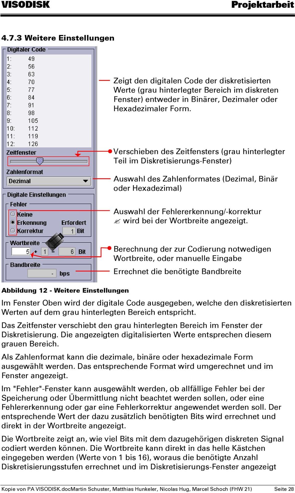 Wortbreite angezeigt.