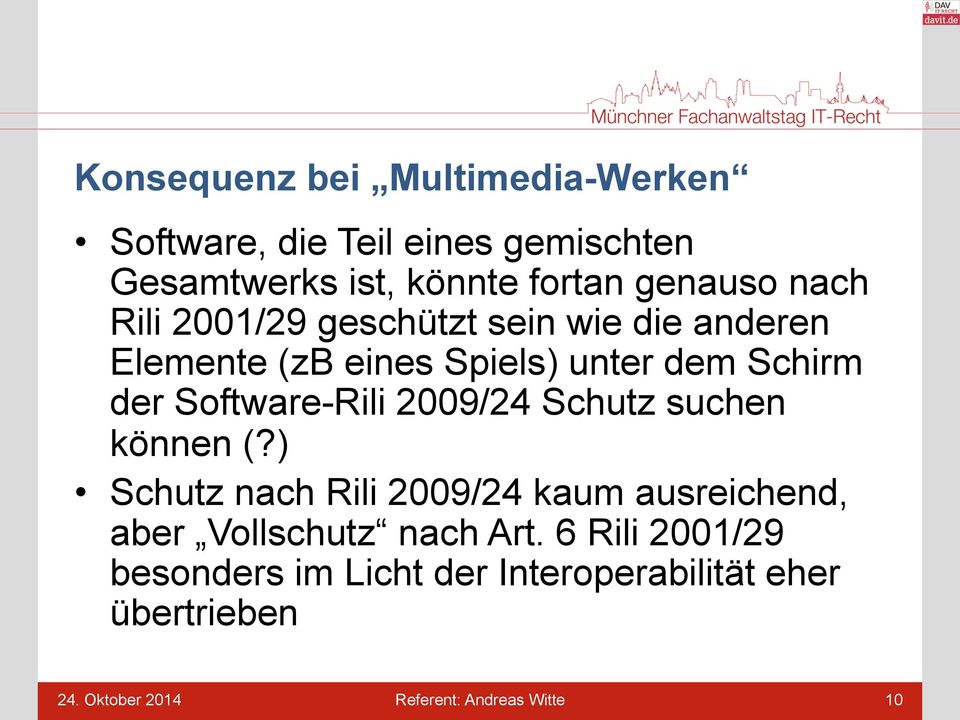 Software-Rili 2009/24 Schutz suchen können (?