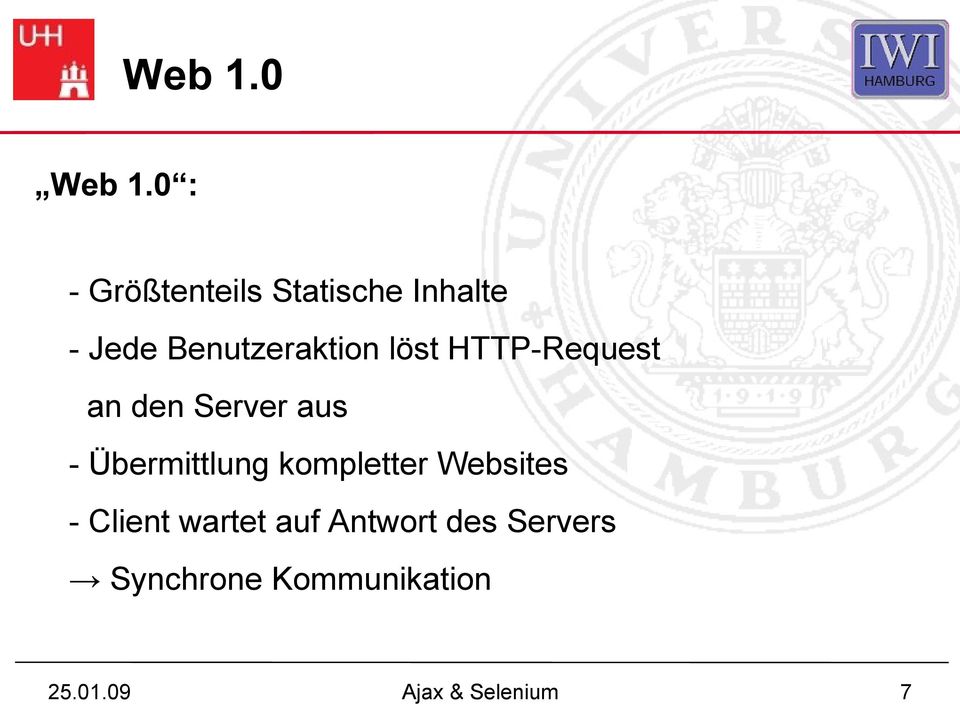 Benutzeraktion löst HTTP-Request an den Server aus -