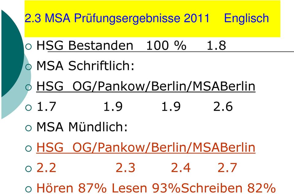 8 MSA Schriftlich: HSG OG/Pankow/Berlin/MSABerlin 1.7 1.