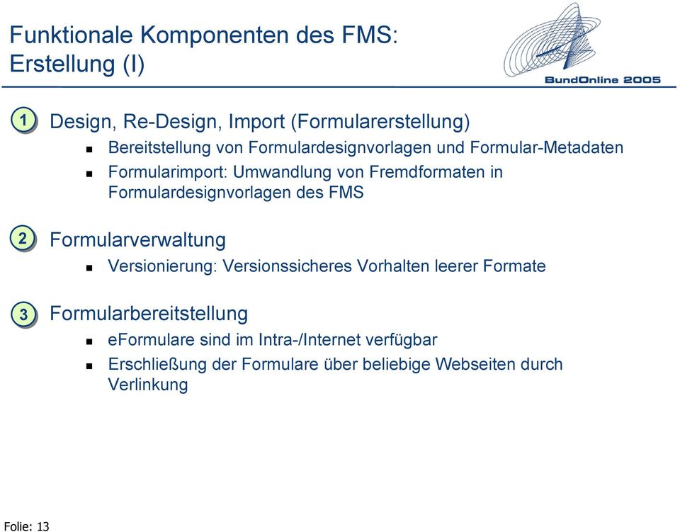 Formulardesignvorlagen des FMS Formularverwaltung Versionierung: Versionssicheres Vorhalten leerer Formate