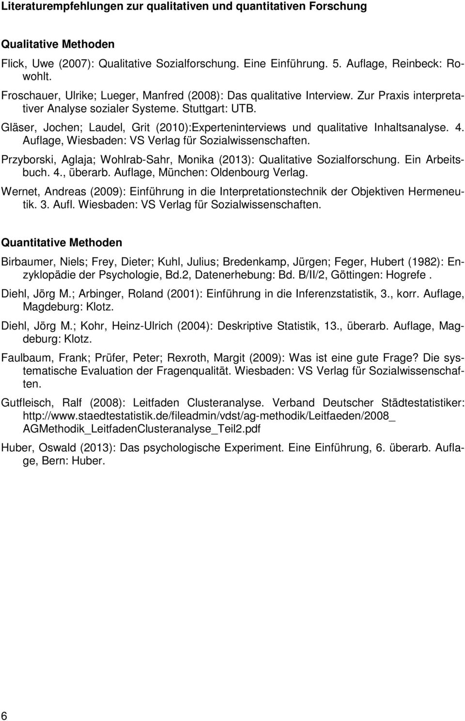 Gläser, Jochen; Laudel, Grit (2010):Experteninterviews und qualitative Inhaltsanalyse. 4. Auflage, Wiesbaden: VS Verlag für Sozialwissenschaften.