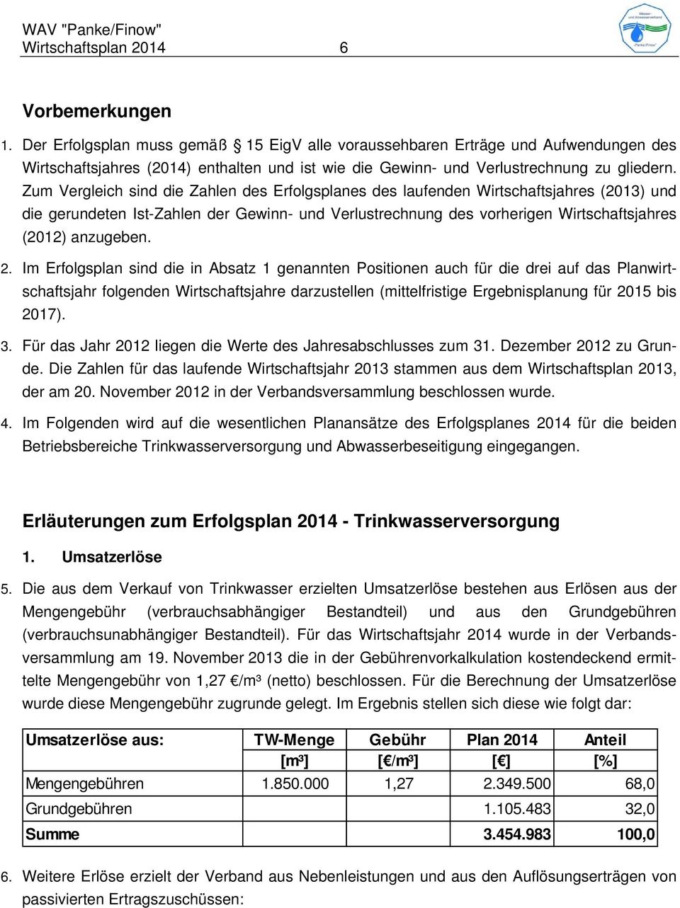 2. Im Erfolgsplan sind die in Absatz 1 genannten Positionen auch für die drei auf das Planwirtschaftsjahr folgenden Wirtschaftsjahre darzustellen (mittelfristige Ergebnisplanung für 2015 bis 2017). 3.