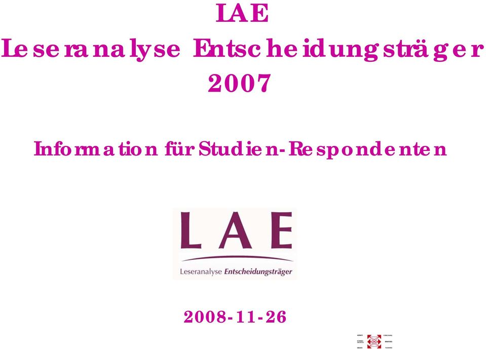 2007 Information für