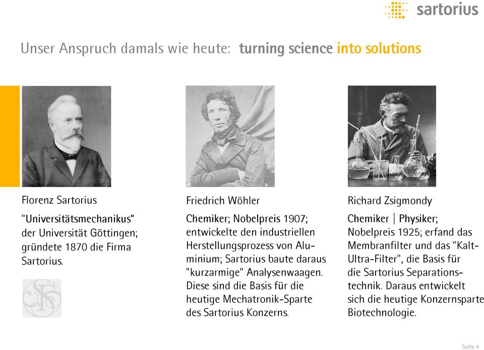 Friedrich Wöhler Chemiker; Nobelpreis 1907; entwickelte den industriellen Herstellungsprozess von Aluminium; Sartorius baute daraus "kurzarmige" Analysenwaagen.