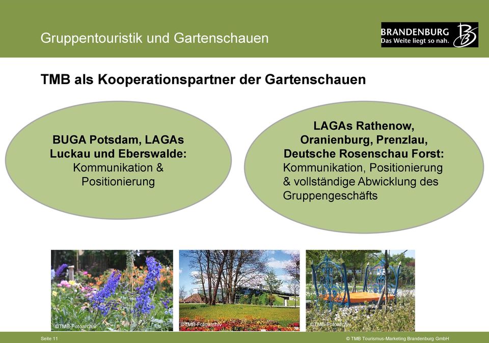 Oranienburg, Prenzlau, Deutsche Rosenschau Forst: Kommunikation, Positionierung &